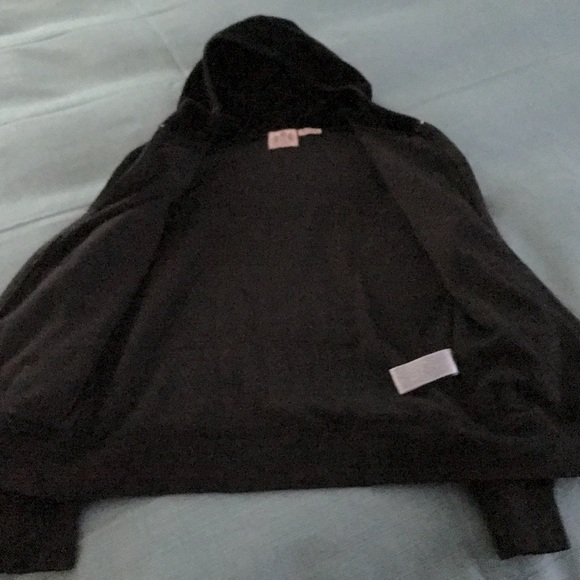 Juicy Track Jacket Hoodie with “Juicy” Ombré Sequin Embellishment Size 14 - Picture 3 of 5